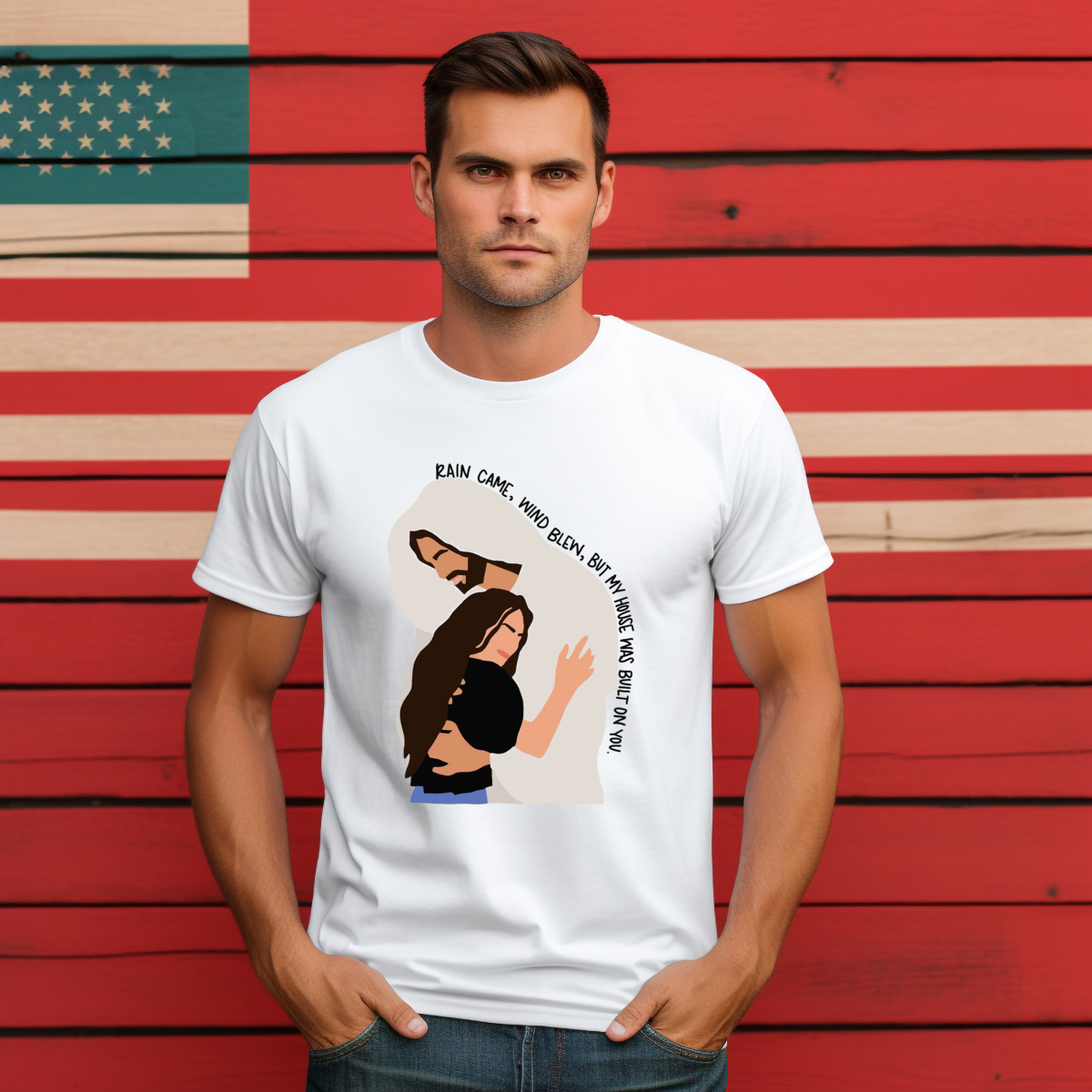 Jesus Rain Came Wind Blew But My House Was Built On You Shirt