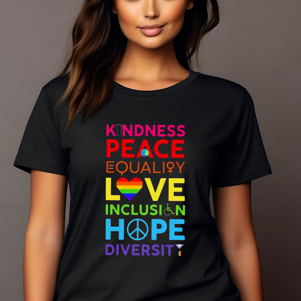 Kindness Peace Equality Love Inclusion Hope Diversity Shirt