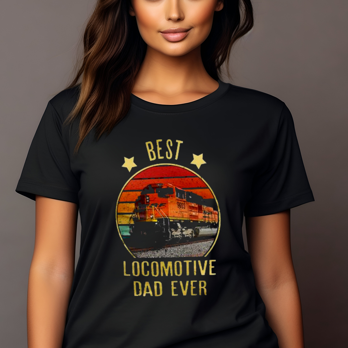 Train Best Locomotive Dad Ever Retro Vintage Shirt