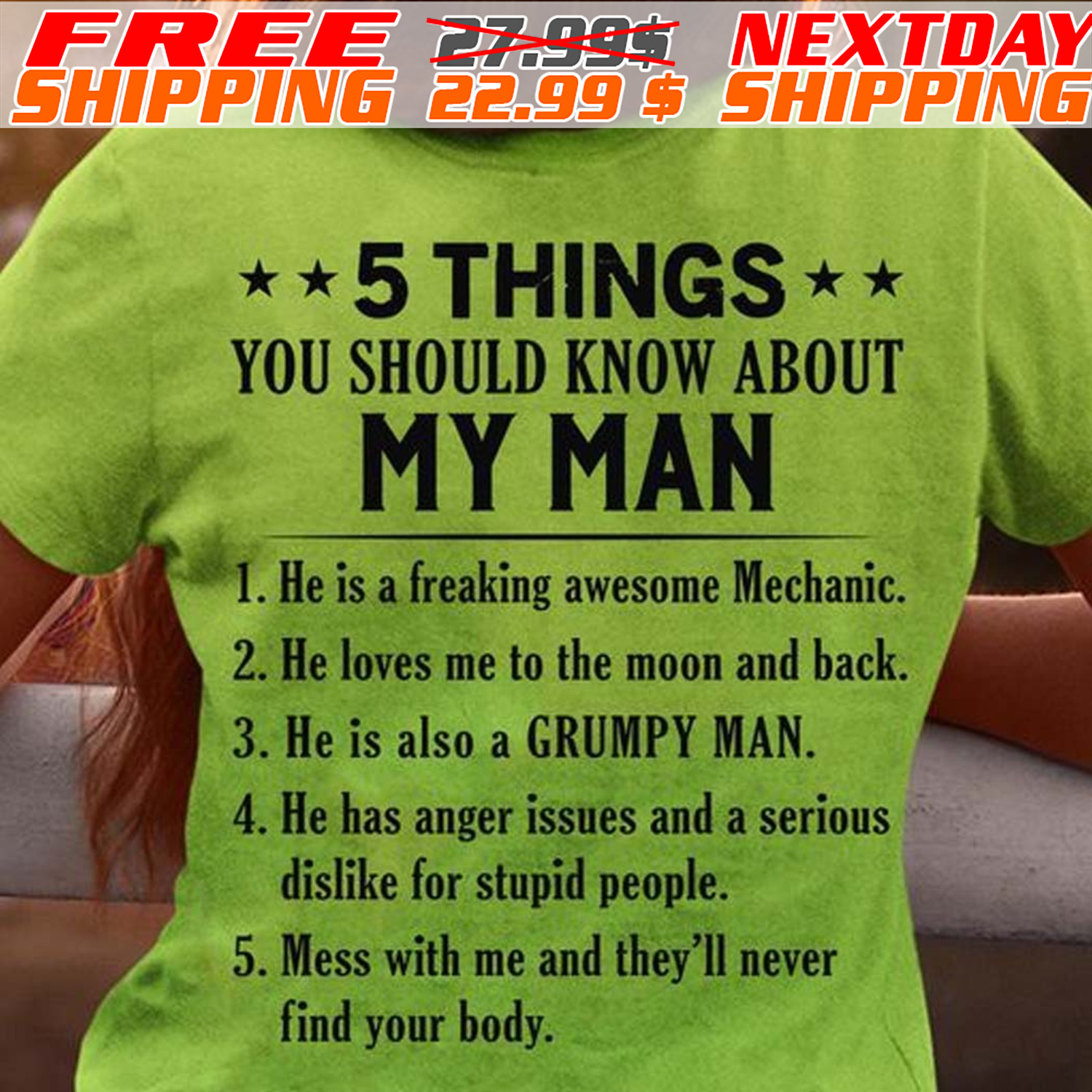 5 Things You Should Know About My Man 1. He Is A Freaking Awesome Mechanic Shirt
