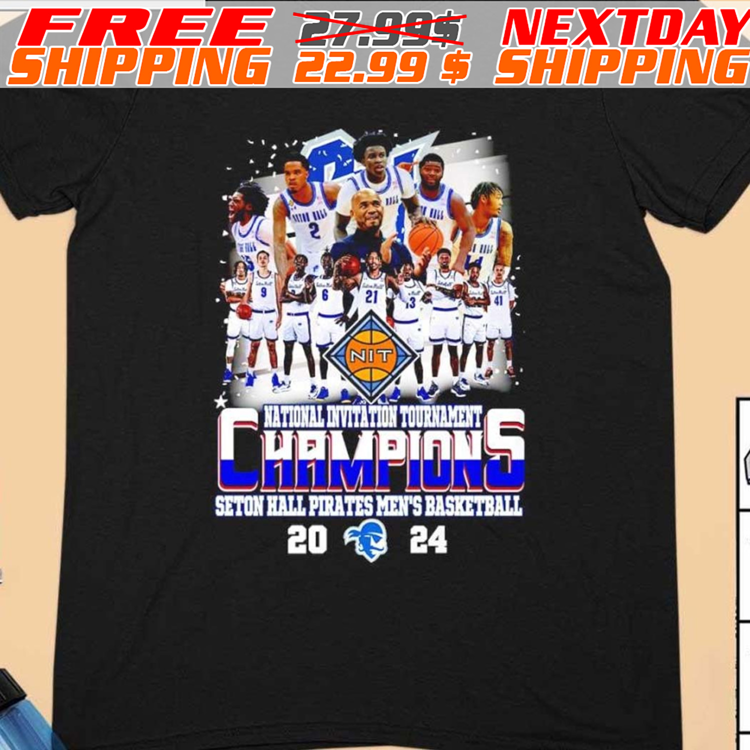 Seton Hall Pirates Men’s Basketball National Invitation Tournament Champions 2024 Shirt
