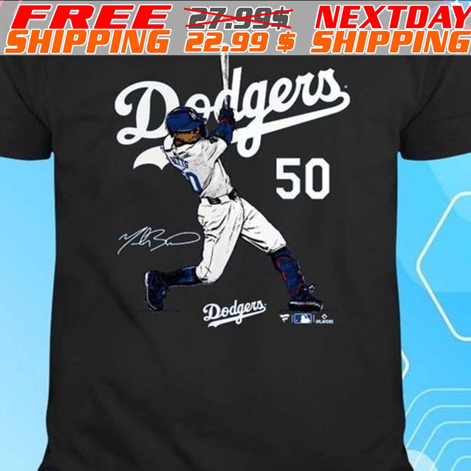 Mookie Betts Los Angeles Dodgers Player Swing Shirt