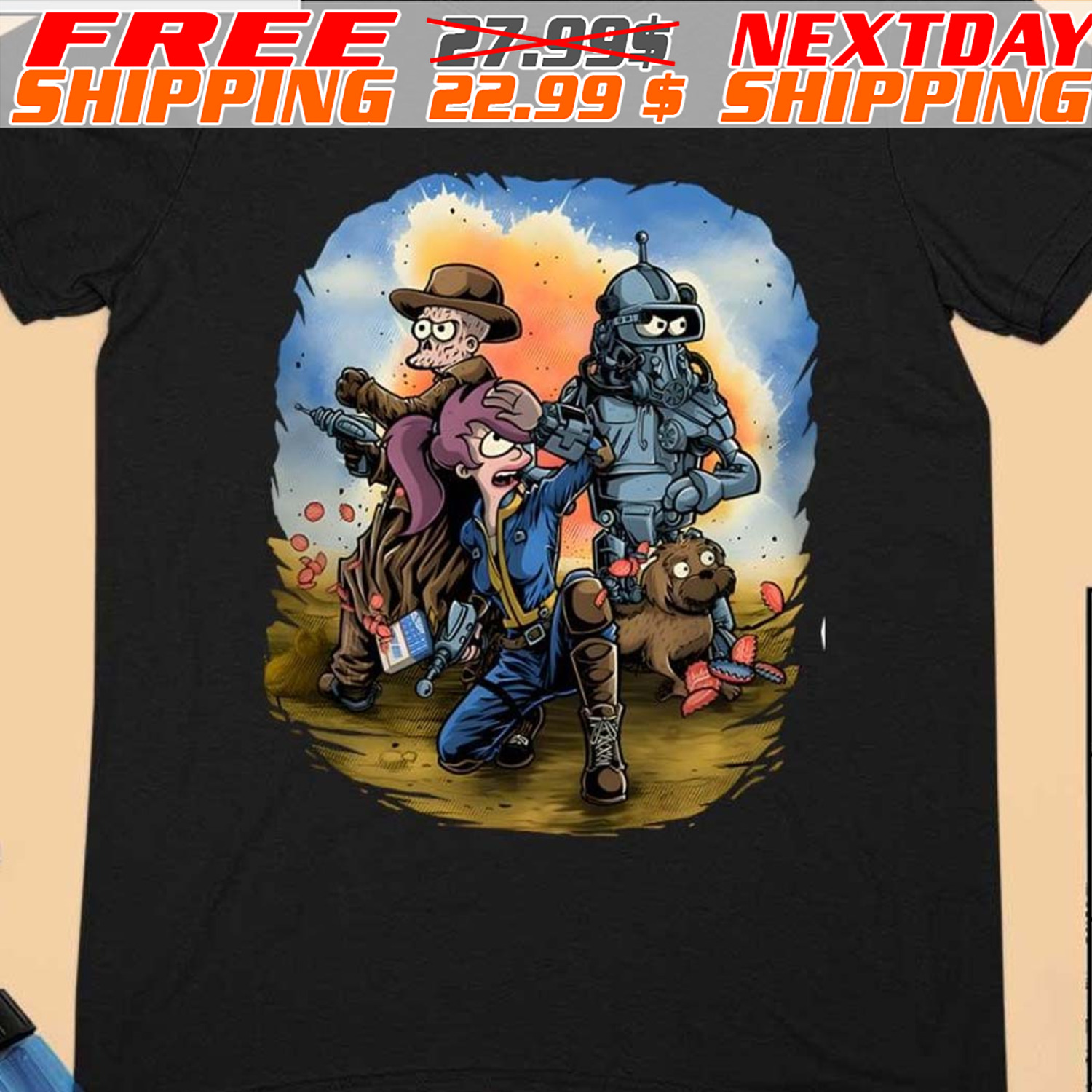 Awesome Fallout and Futurama Futurout Shirt Awesome Fallout and Futurama Futurout Shirt