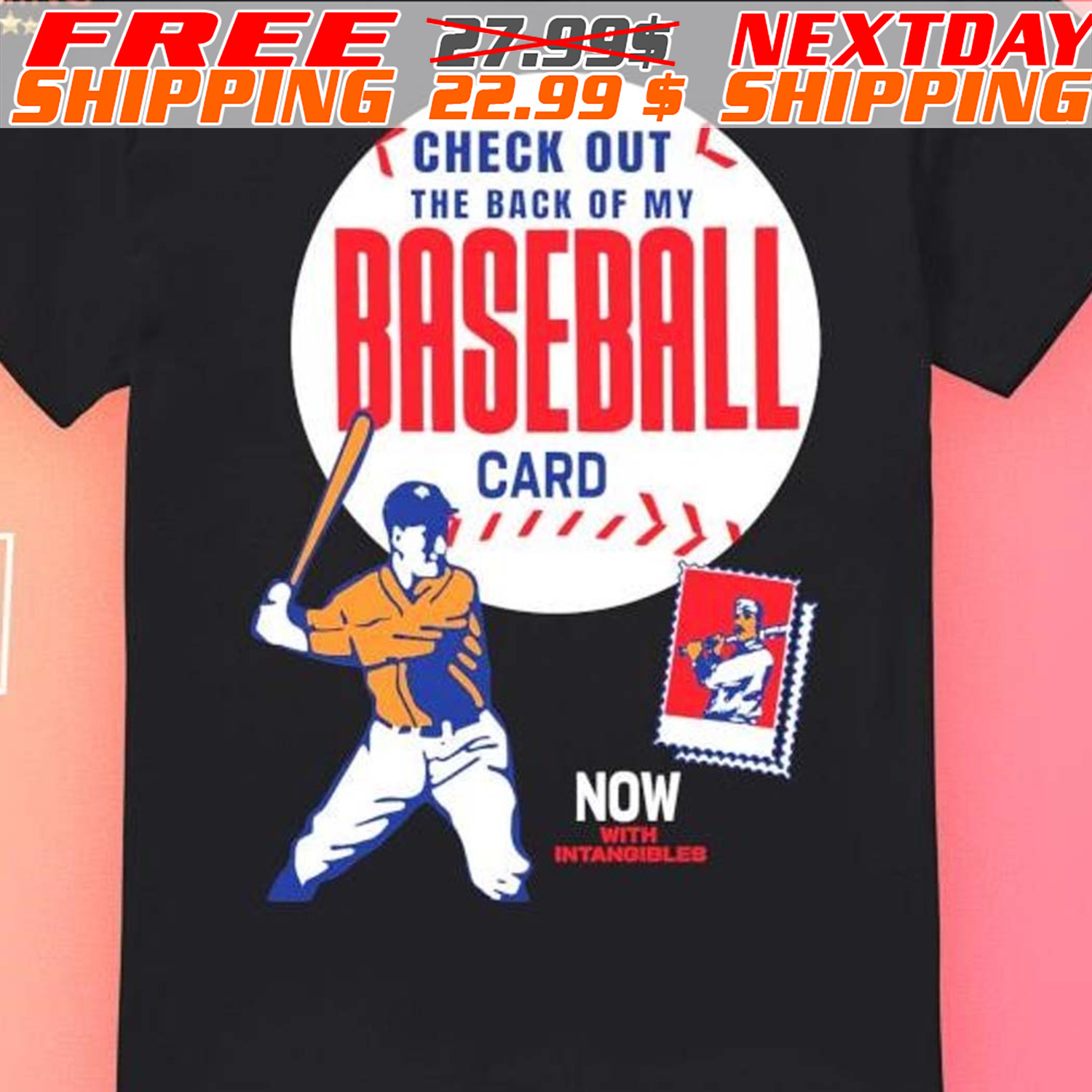 Check Out The Back Of The Baseball Card Shirt