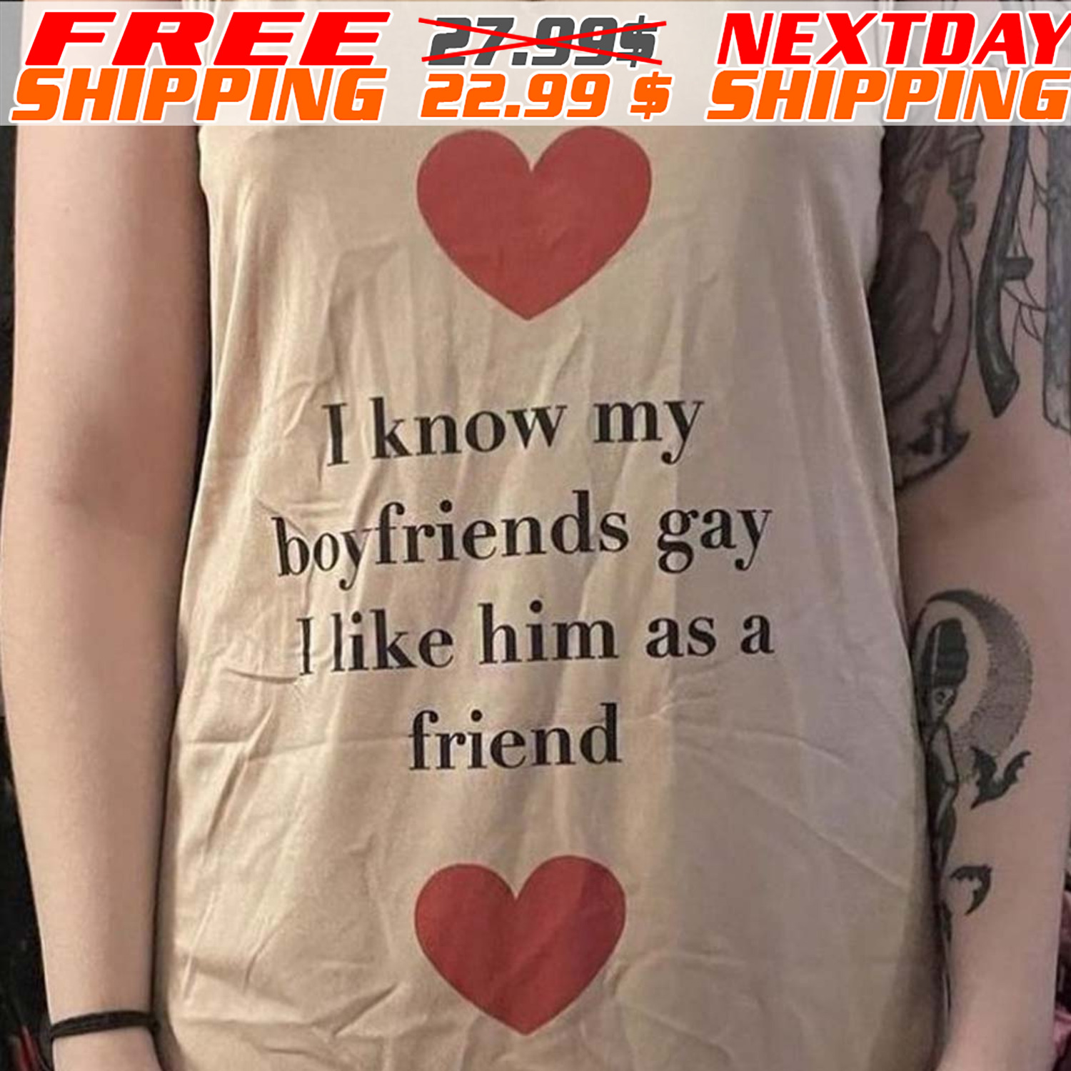 Heart I Know My Boyfriends Gay I Like Him As A Friend Shirt