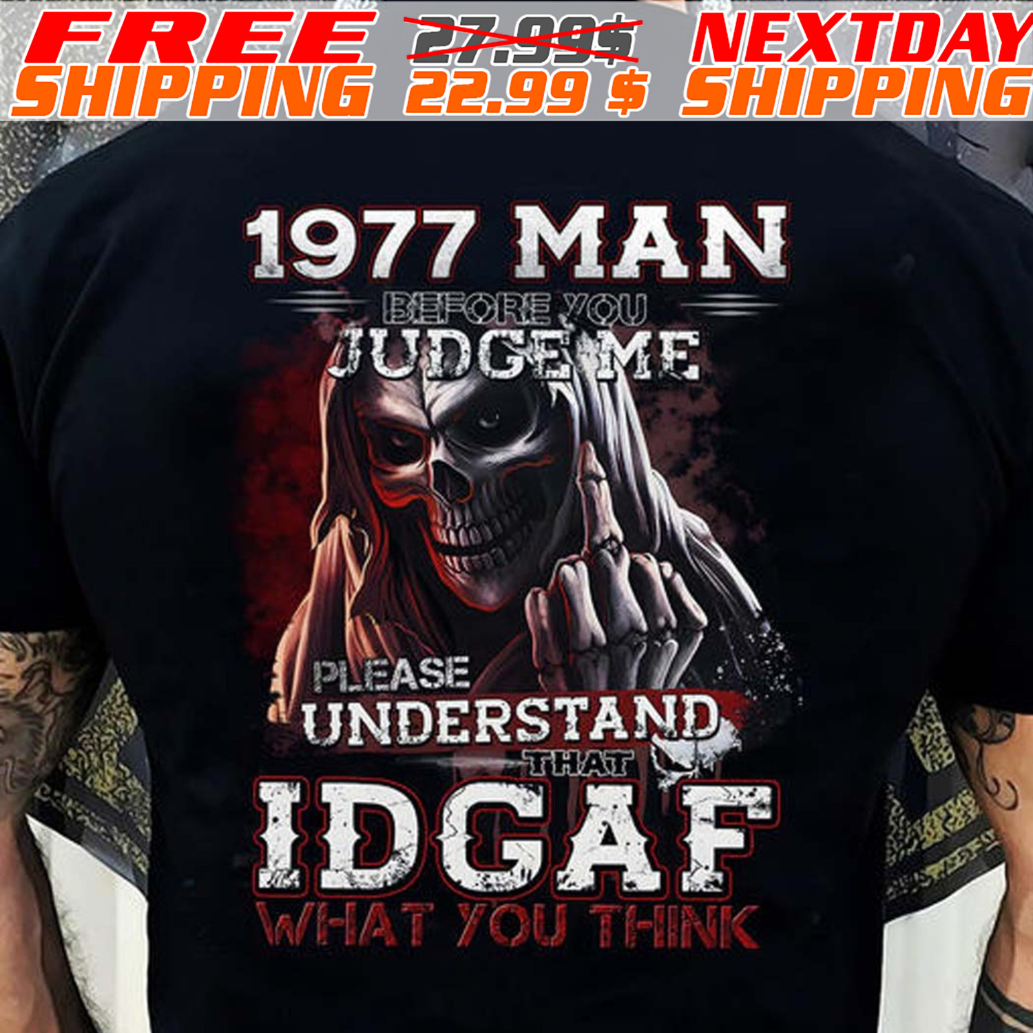 Skeleton Death 1971 Man Judgeme Please Understand Idgaf What You Think Shirt