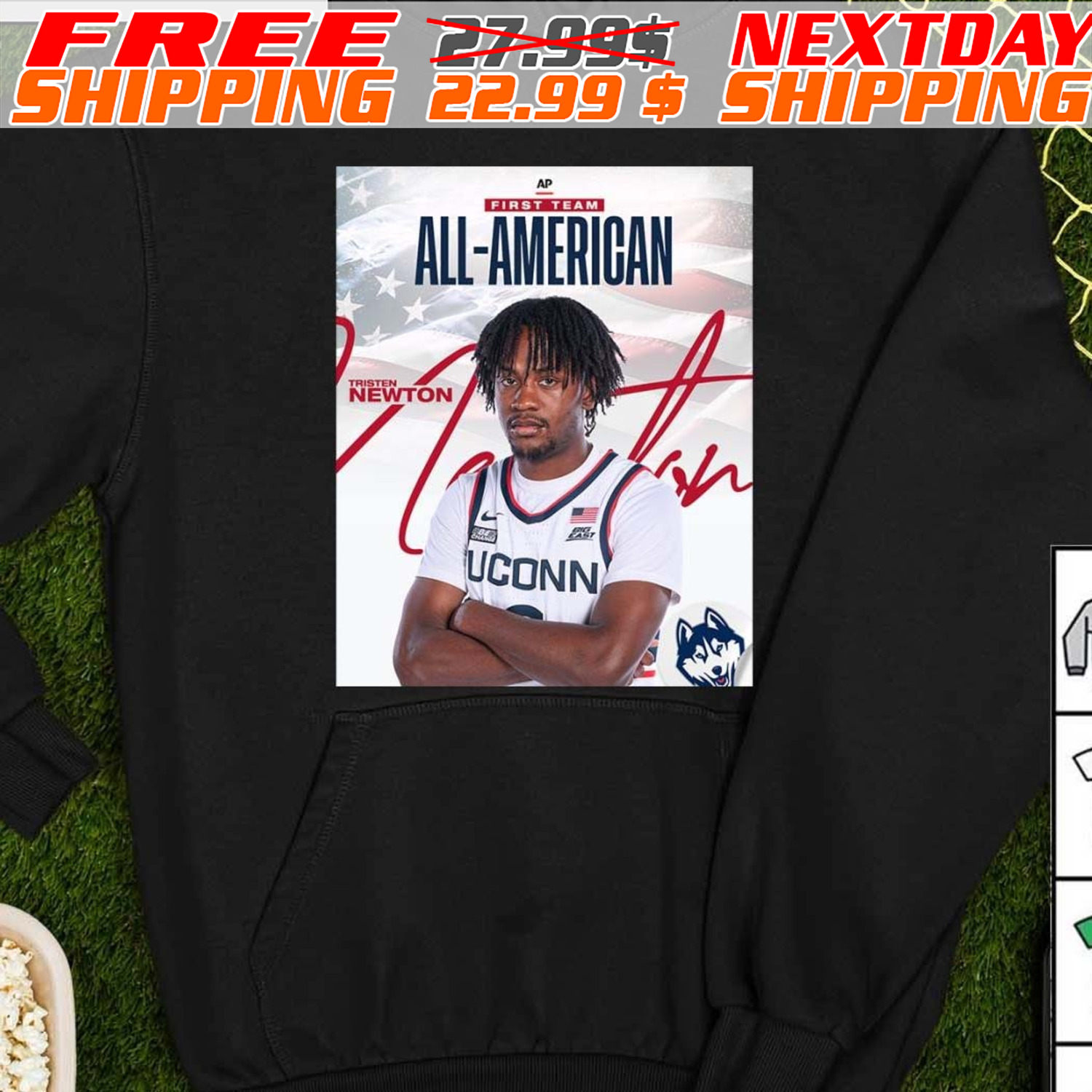 Tristen Newton Players Uconn Huskies Basketball First Team All American Shirt