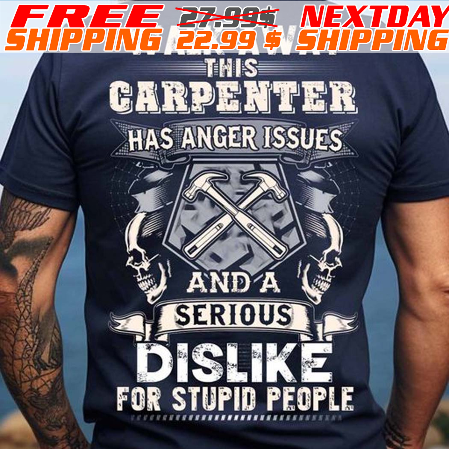 Walk Away This Carpenter Has Anger Issues And A Serious Dislike For Stupid People Shirt
