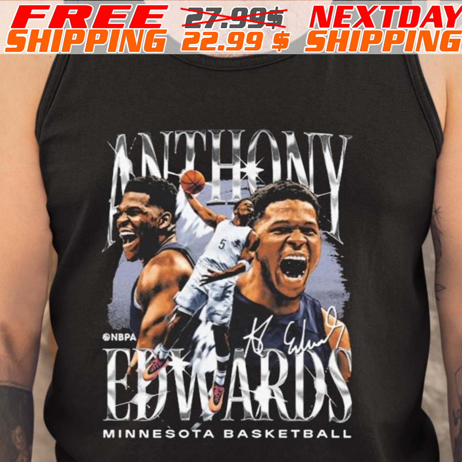 Anthony Edwards Minnesota Vintage Signature Shirt