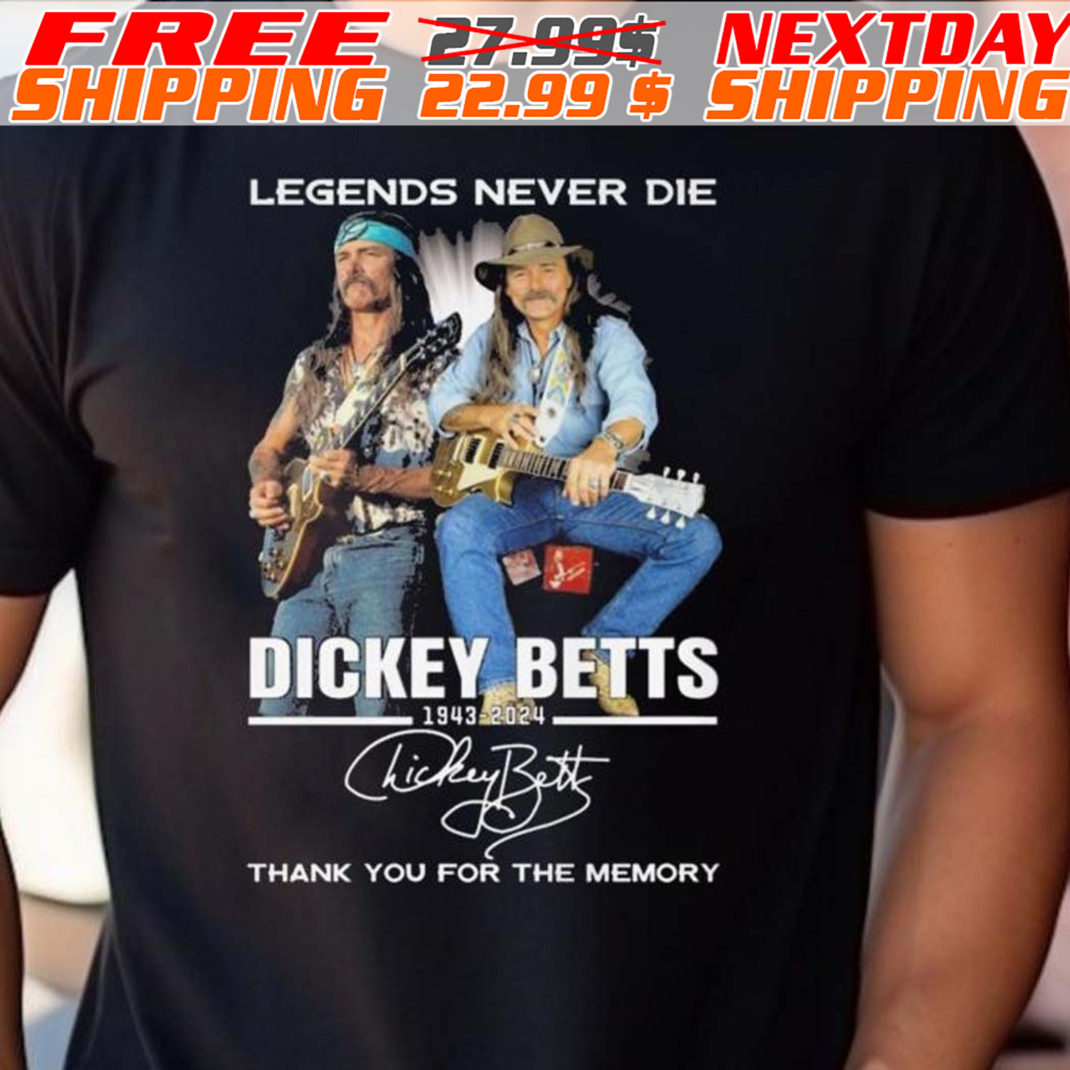 Dickey Betts Legends Never Die 1943 2024 Shirt