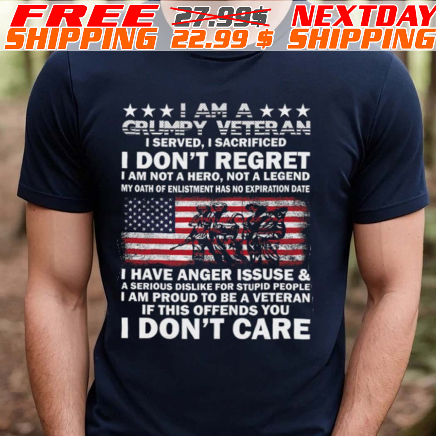 I Am A Grumpy Veteran I Dont Care Veteran Shirt