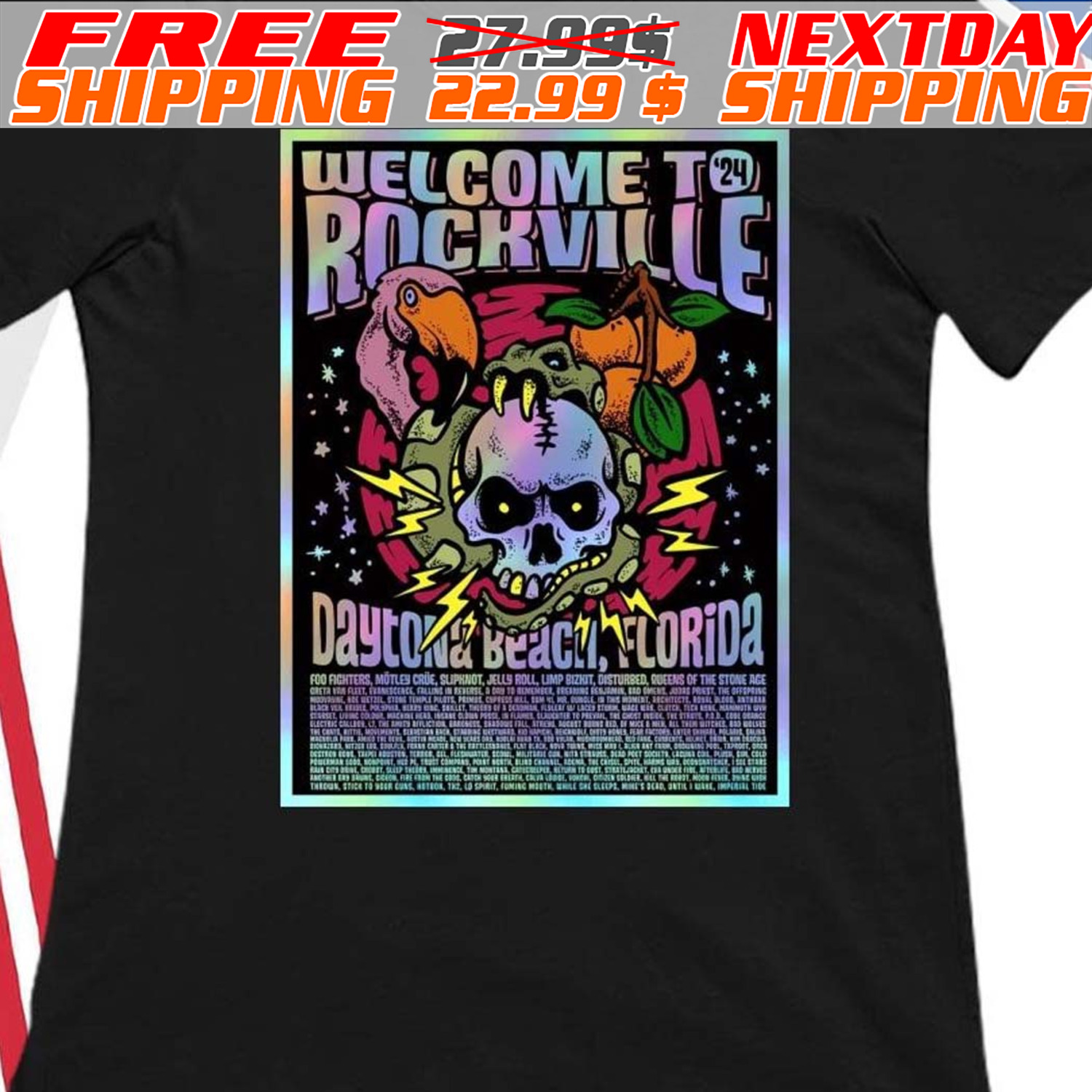 Welcome to Rockville Daytona Beach 2024 Poster Shirt Welcome to Rockville Daytona Beach 2024 Poster Shirt