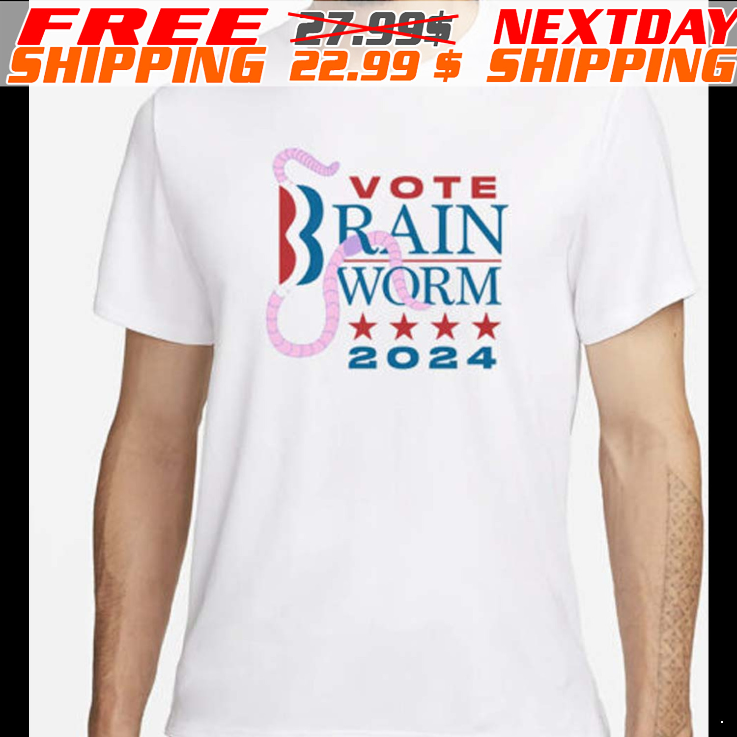 Vote Brain Worm 2024 Shirt