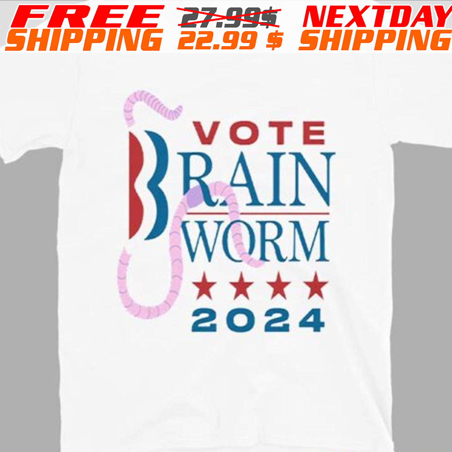 Vote Brain Worm 2024 Shirt