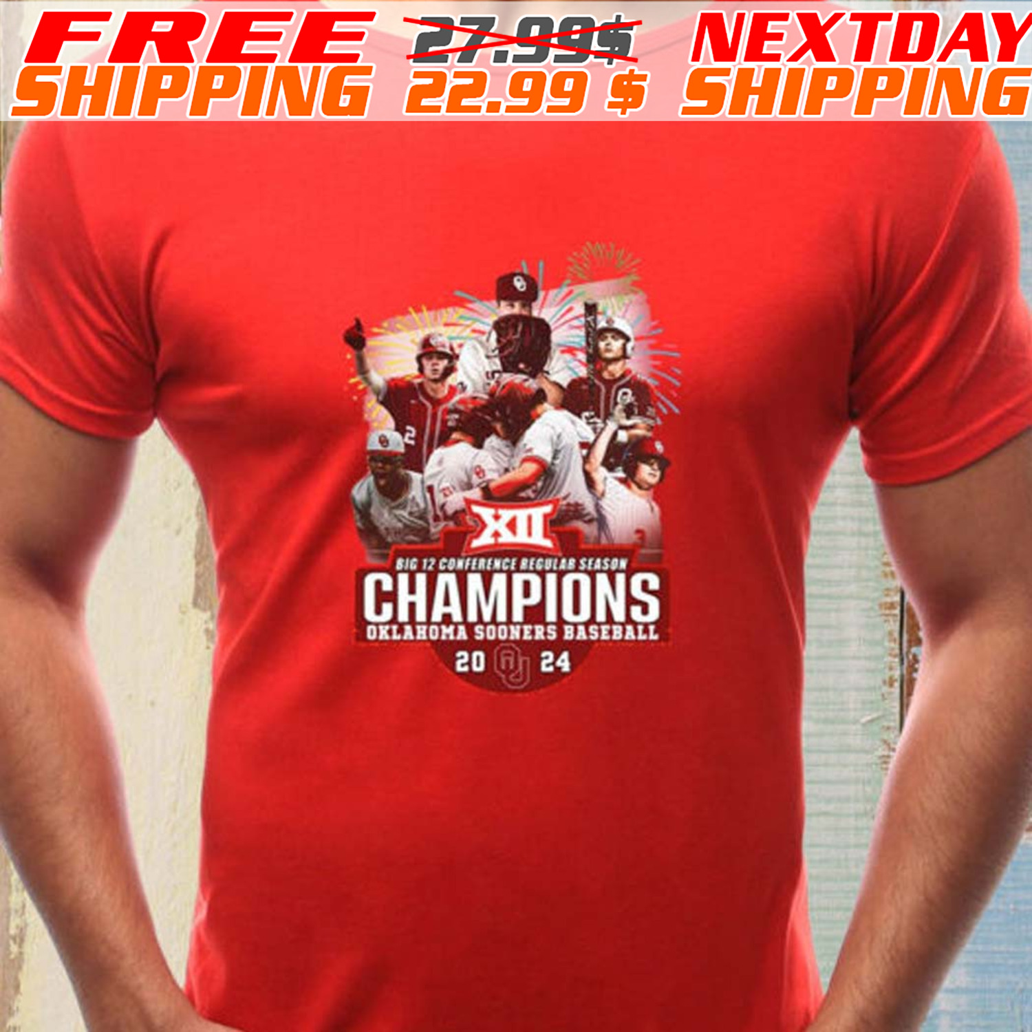 Big 12 Conference Regular Season Champions Okalahoma Sooners Baseball 2024 Shirt