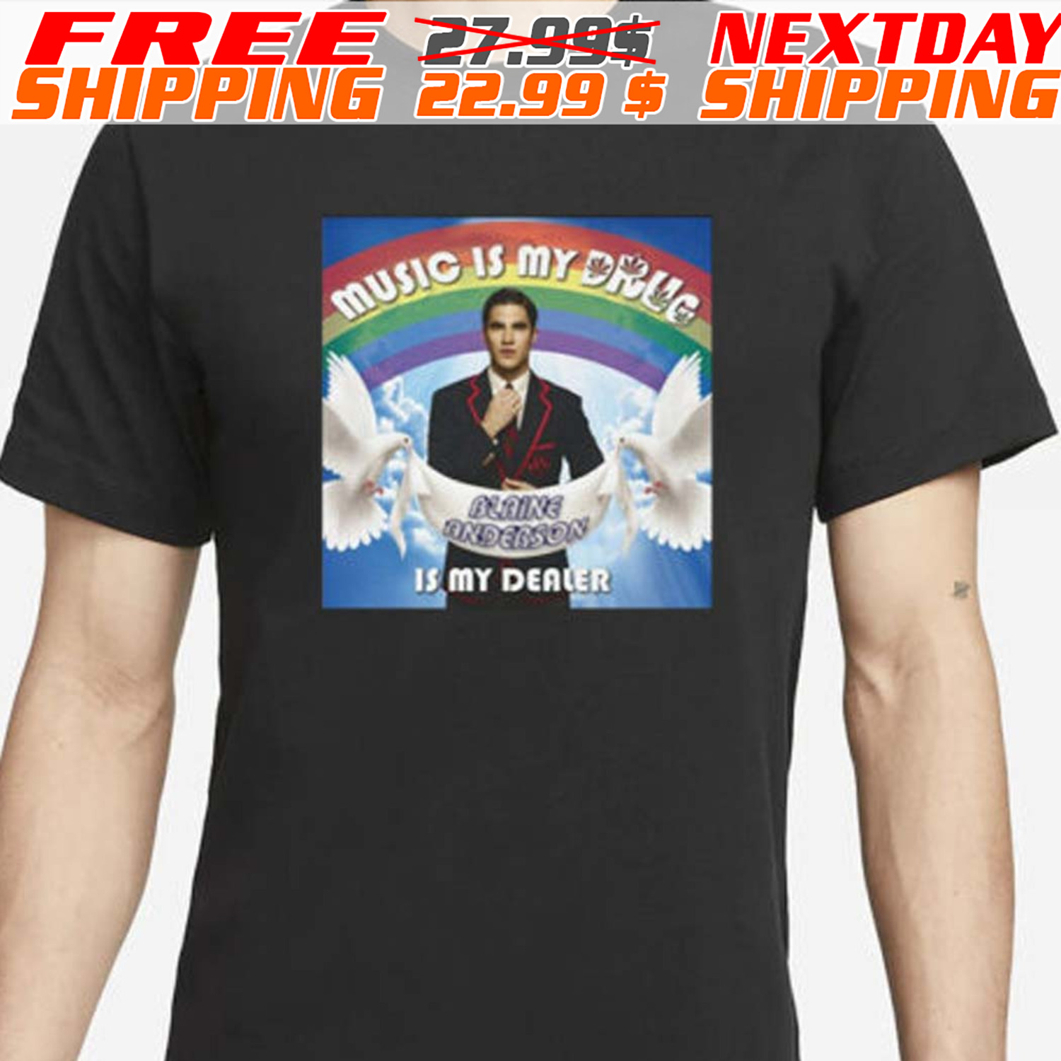 Sayani Music Is My Drug Blaine Anderson Is My Dealer Shirt