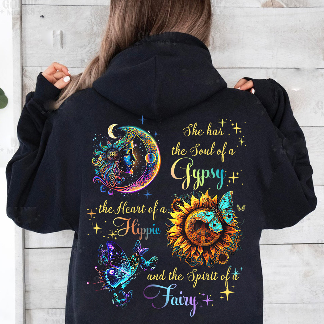 She Has The Soul Of A Gypsy The Heart Of A Hippie And The Spirit Of A Dragonfly Sunflower Shirt