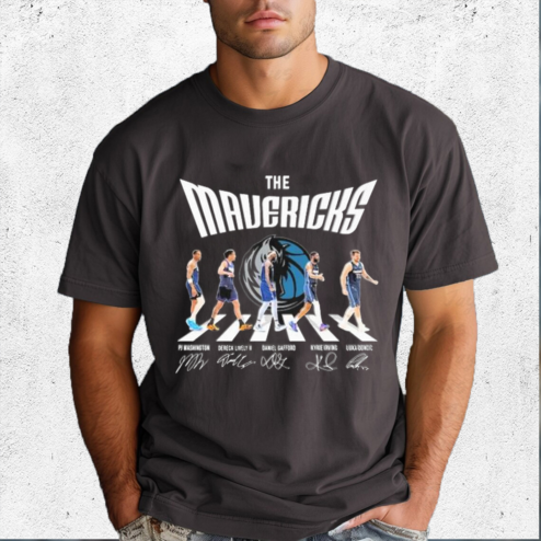 The Dallas Mavericks Abbey Road Pj Washington Dereck Lively II Daniel Gafford Kyrie Irving Luka Doncic Signatures Shirt