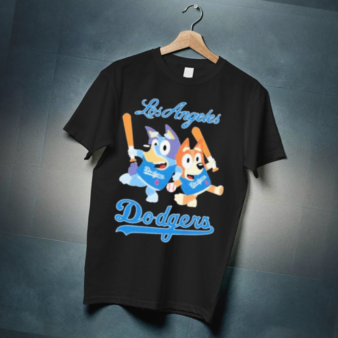 Bluey Los Angeles Dodgers Baseball Shirt