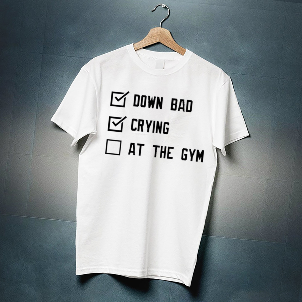 Down Bad Crying at the Gym Swifties Check List Shirt
