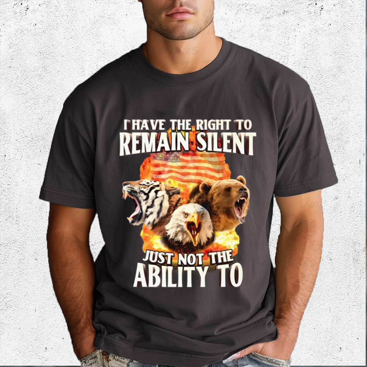I Have The Right To Remain Silent Just Not The Ability To American Flag Shirt