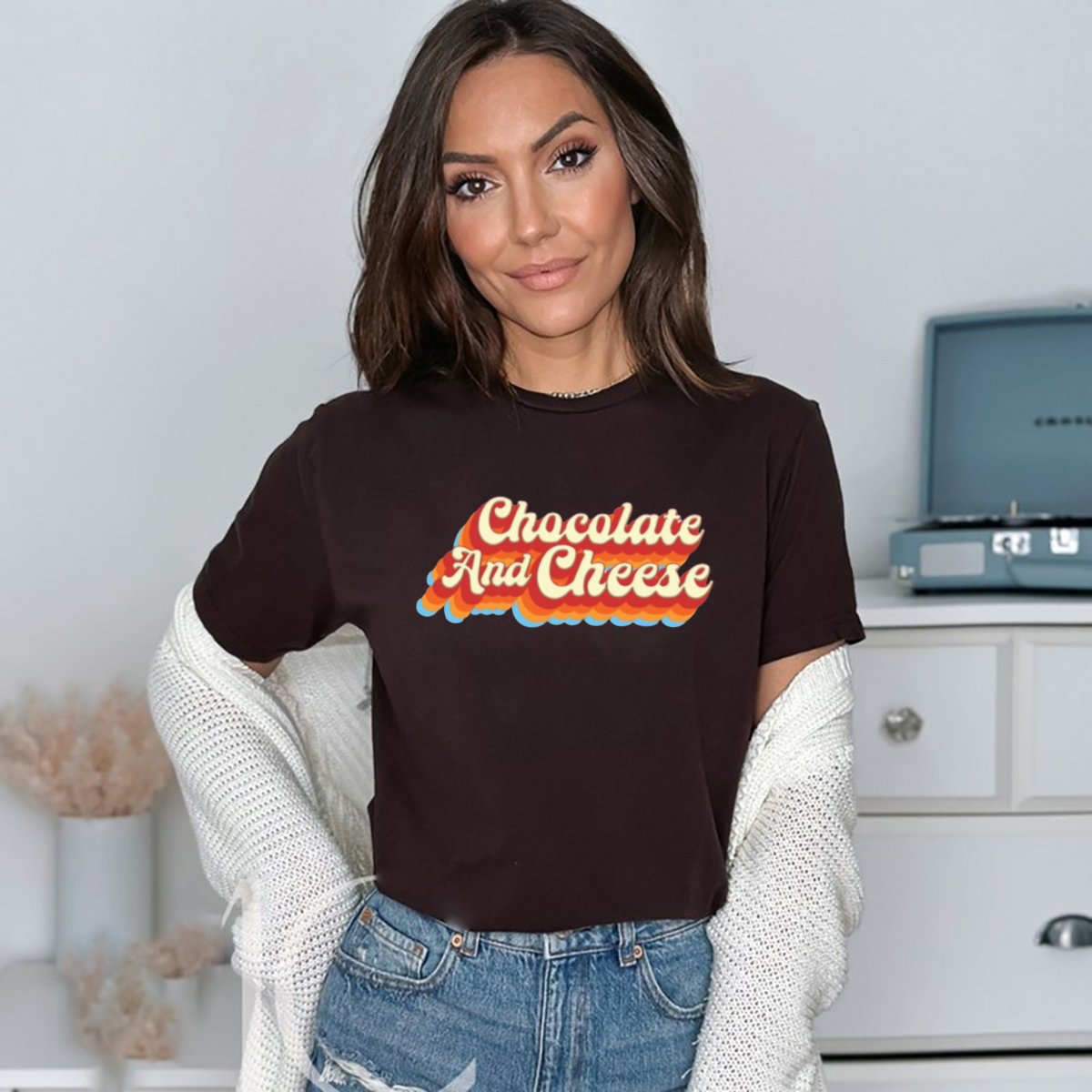 Chocolate And Cheese Script Shirt