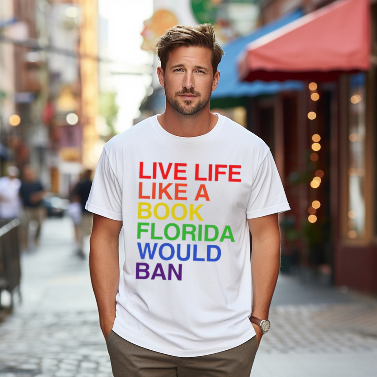 Live Life Like A Book Florida Would Ban Pride Month Shirt