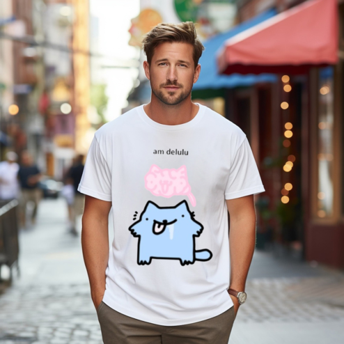 Silly Nub Cat Am Delulu Shirt