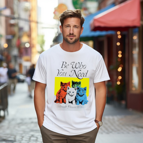 Cats Be Who You Need Sidewalk Flowers 2024 Shirt