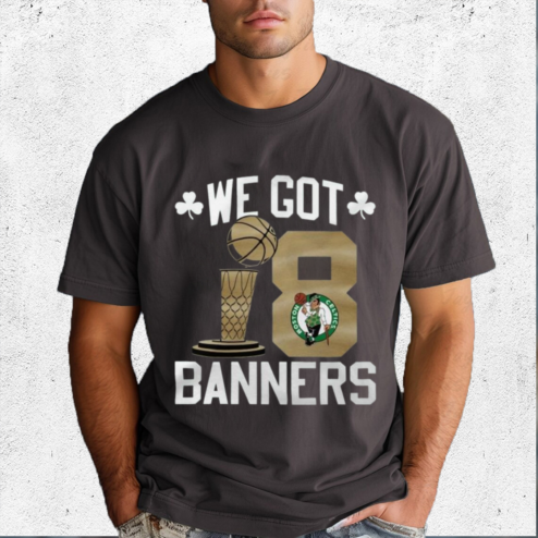 Boston Celtics Stadium Essentials 2024 NBA Finals Champions 18 Banners Shirt