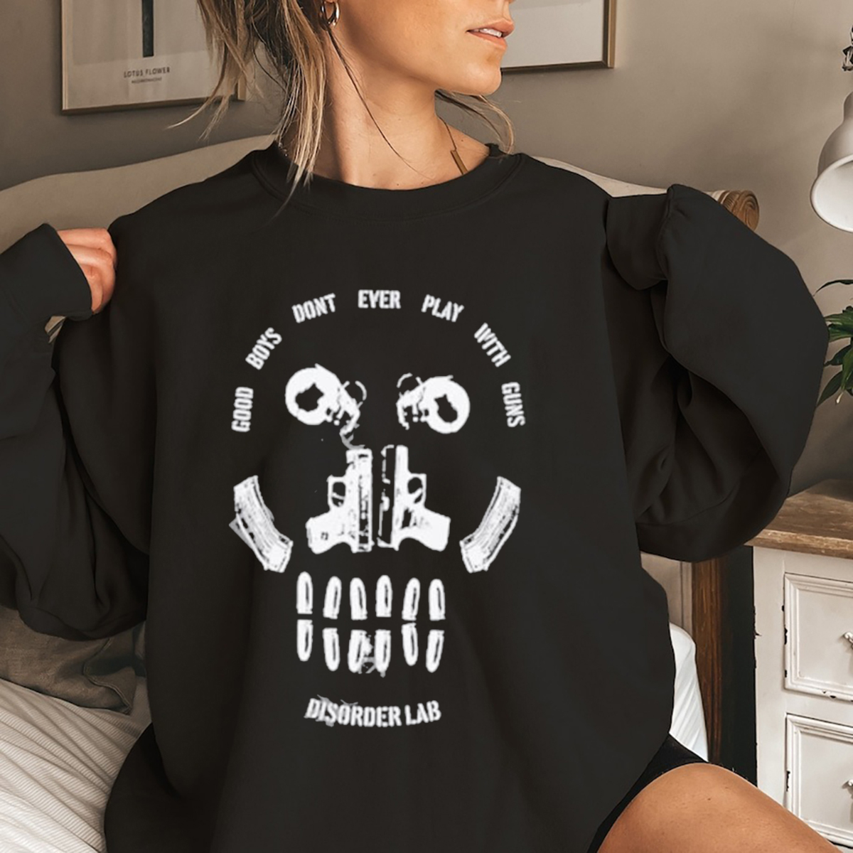 Skull Good Boy Dont Ever Play With Guns Disorder Lab Shirt