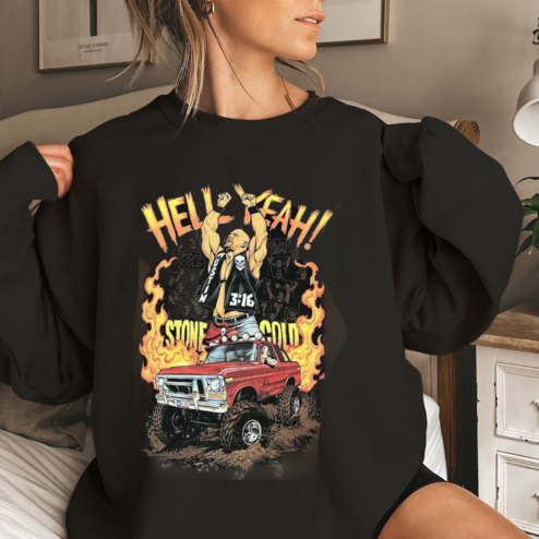 WWE X Shoe Palace Stone Cold Steve Austin Hell Yeah Shirt