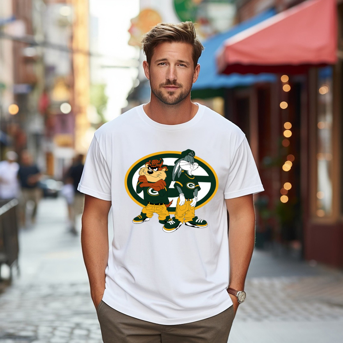 Taz and Bugs Kriss Kross Green Bay Packers Shirt