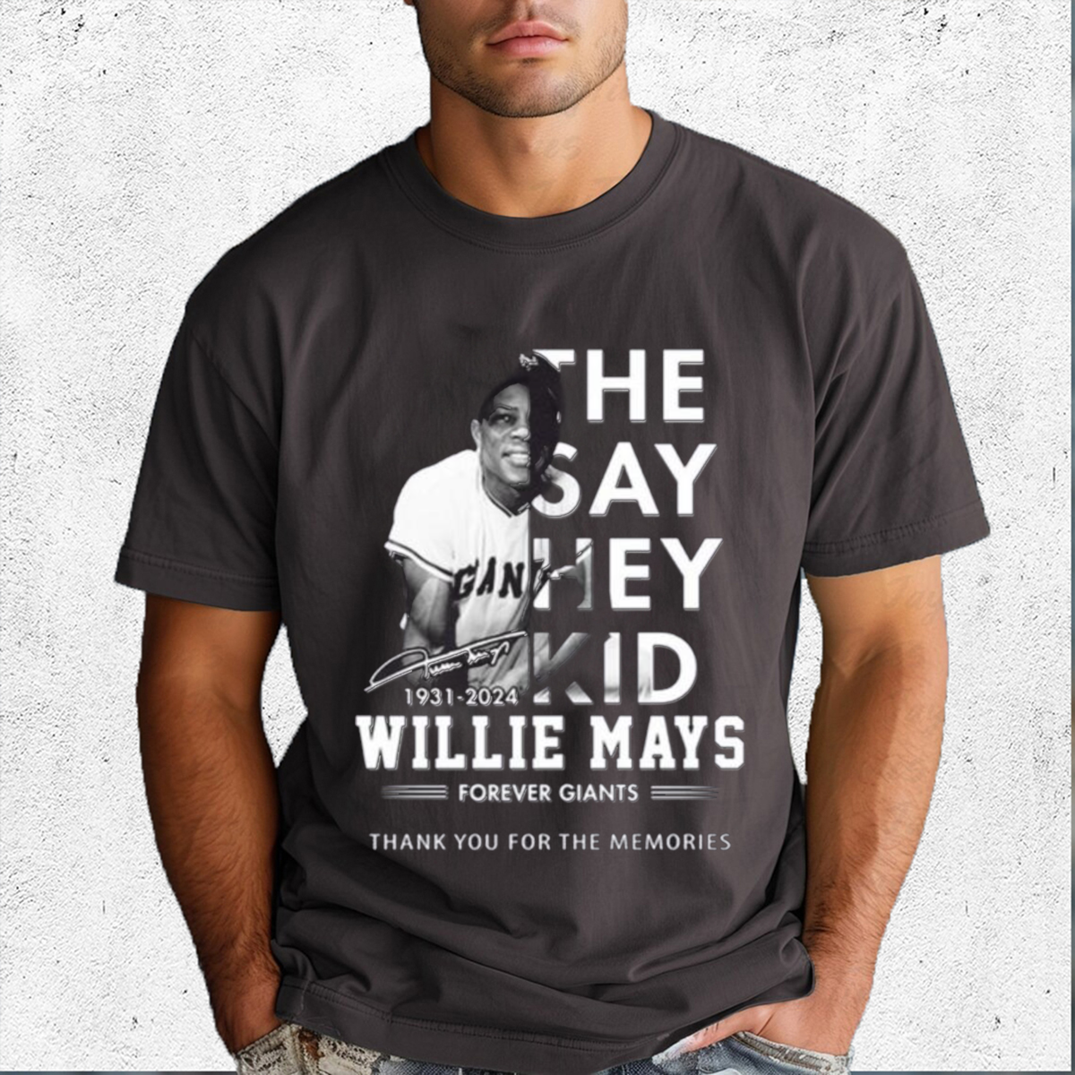 The Say Hey Kid 1931-2024 Willie Mays Forever Giants Thank You For The Memories Signature Shirt