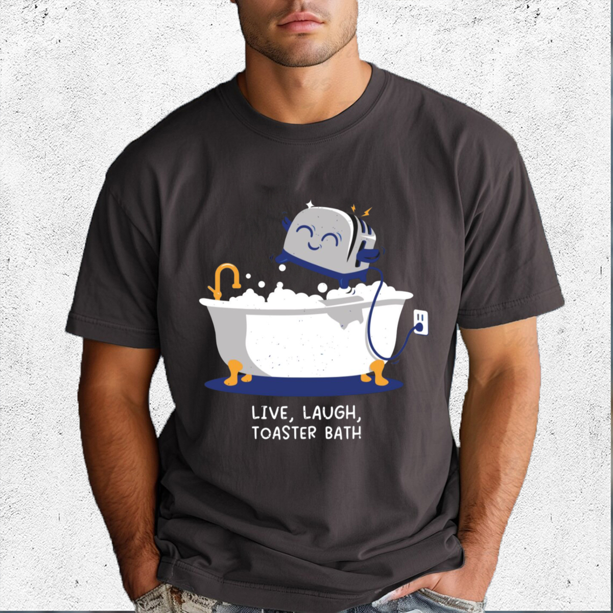 Mandatoryfunday Live Laugh Toaster Bath Shirt