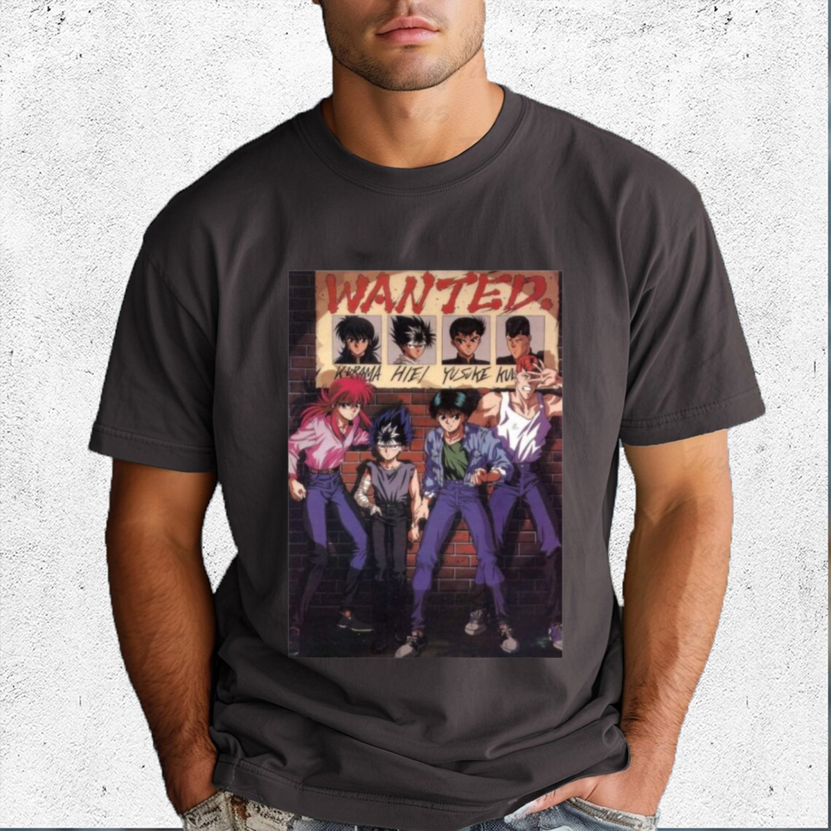 Wanted Kurama Hiei Yusuke Kuwabara Shirt