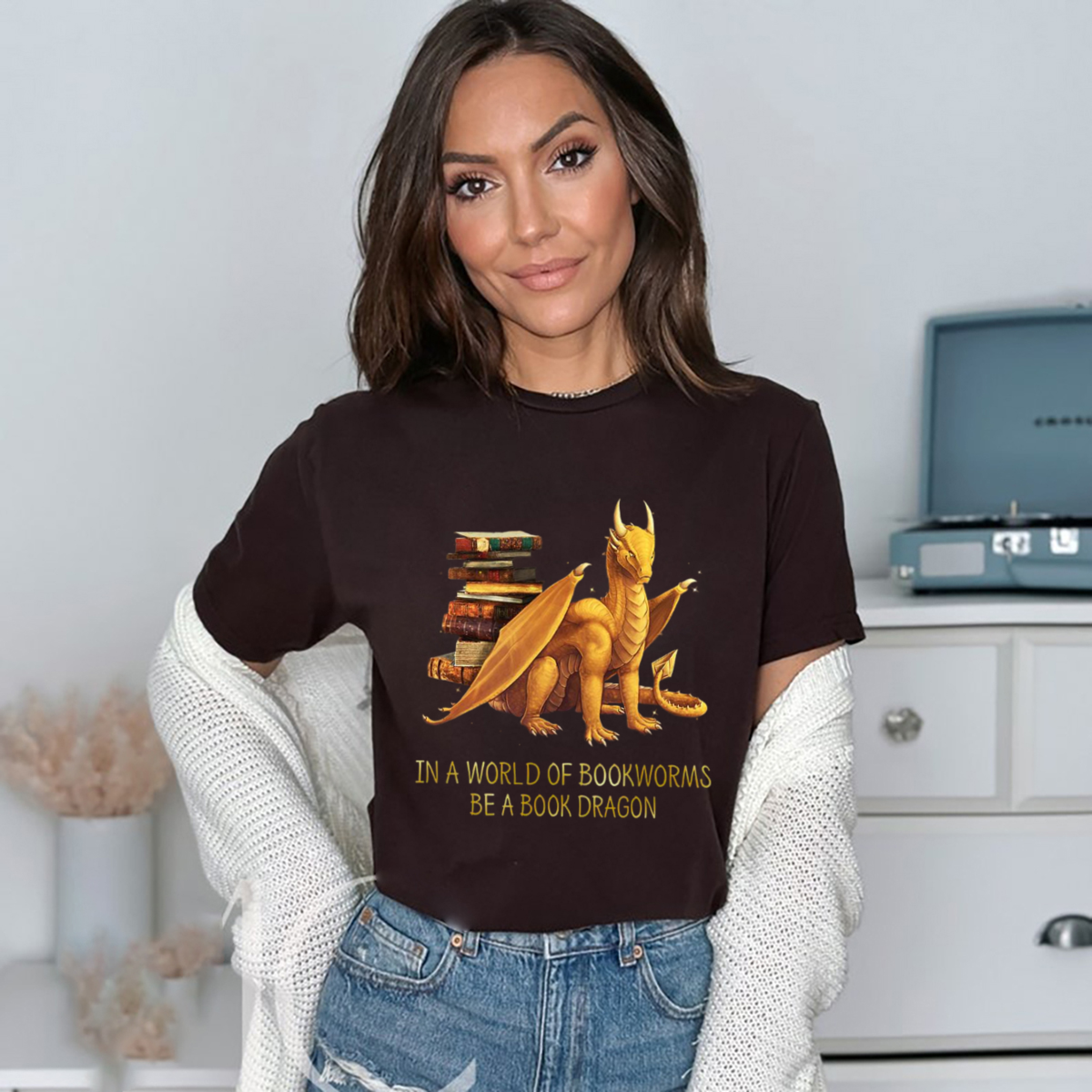 In A World Of Bookworms Be A Book Dragon Shirt