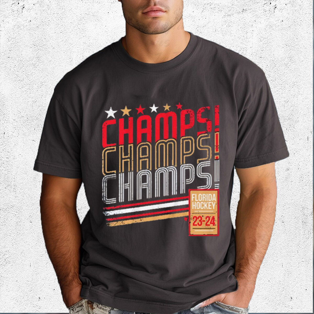 Florida PanthersChamps Champs Champs 2023 2024 Stanley Cup Shirt