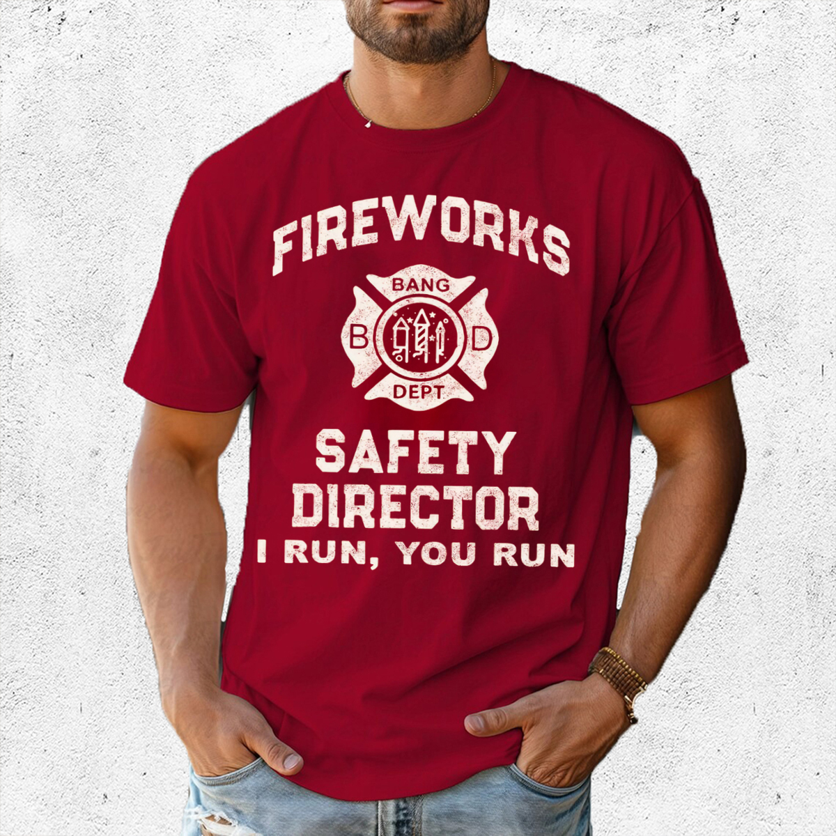 Fireworks Safety Director I Run You Run Bang Dept Shirt