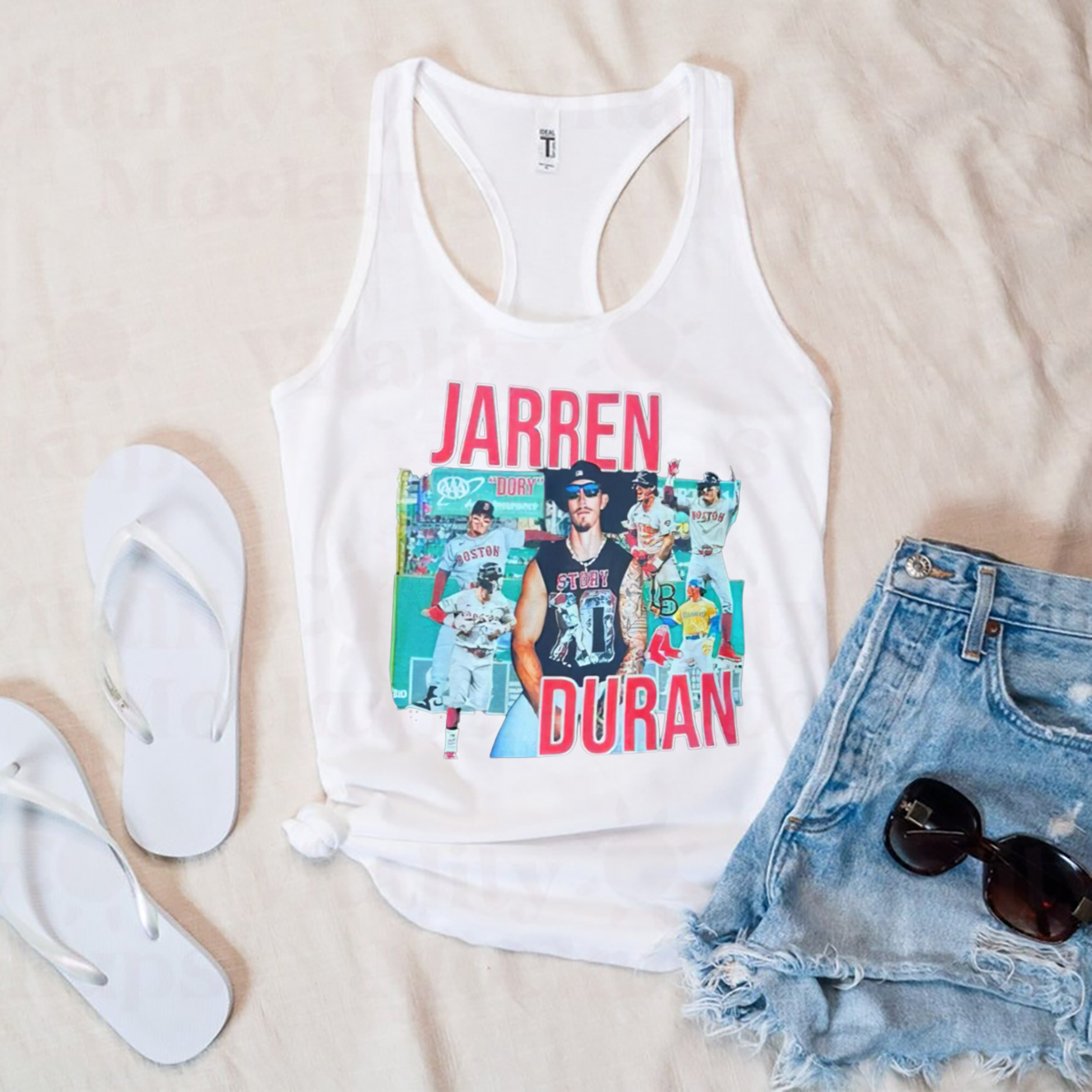 Mark Contreras Custom Jarren Duran Cutoff Shirt Mark Contreras Custom Jarren Duran Cutoff Shirt