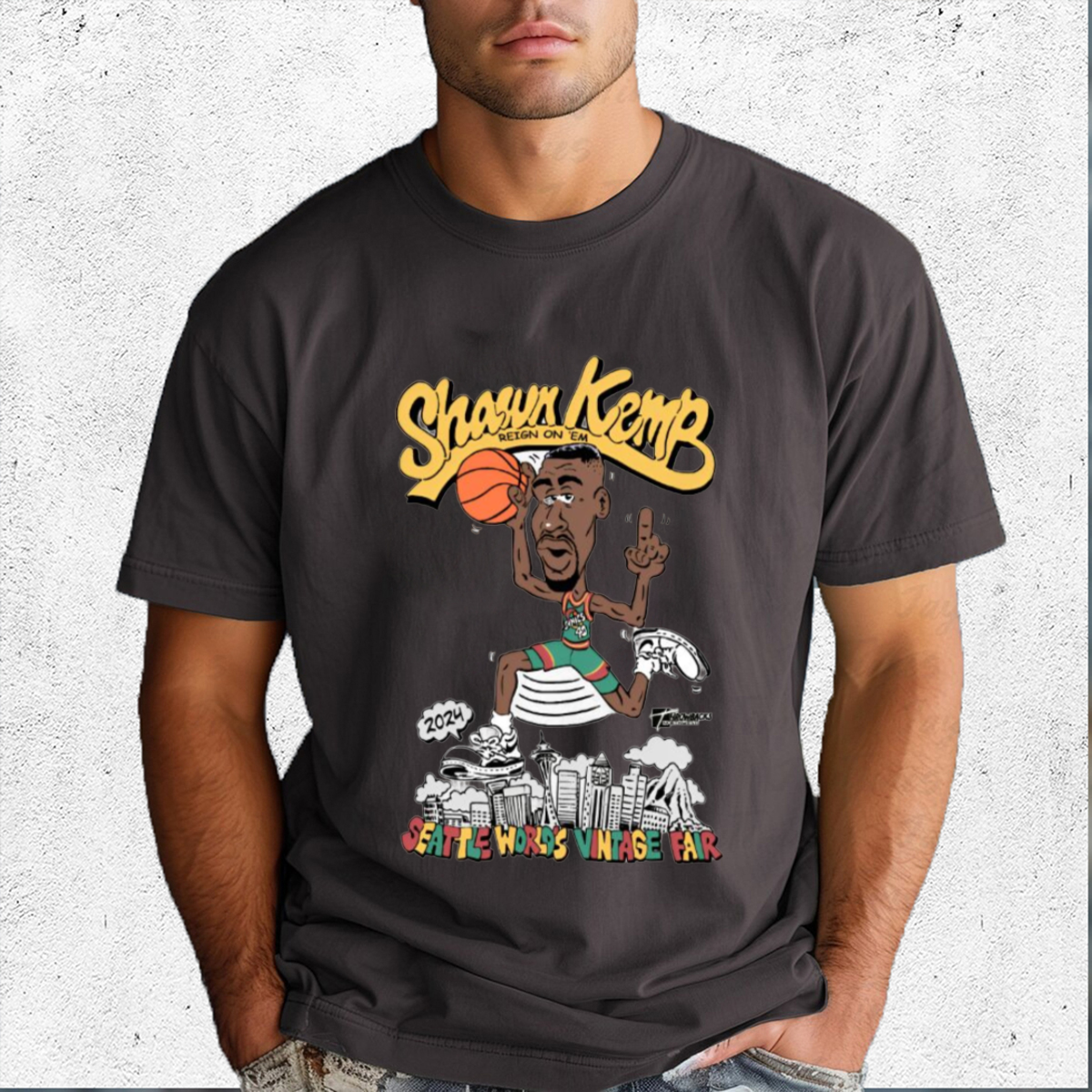 Shawn Kemp Reign On Em Seattle Worlds Vintage Fair Shirt