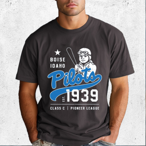 Boise Pilots Idaho Est 1939 Class C Pioneer League Shirt