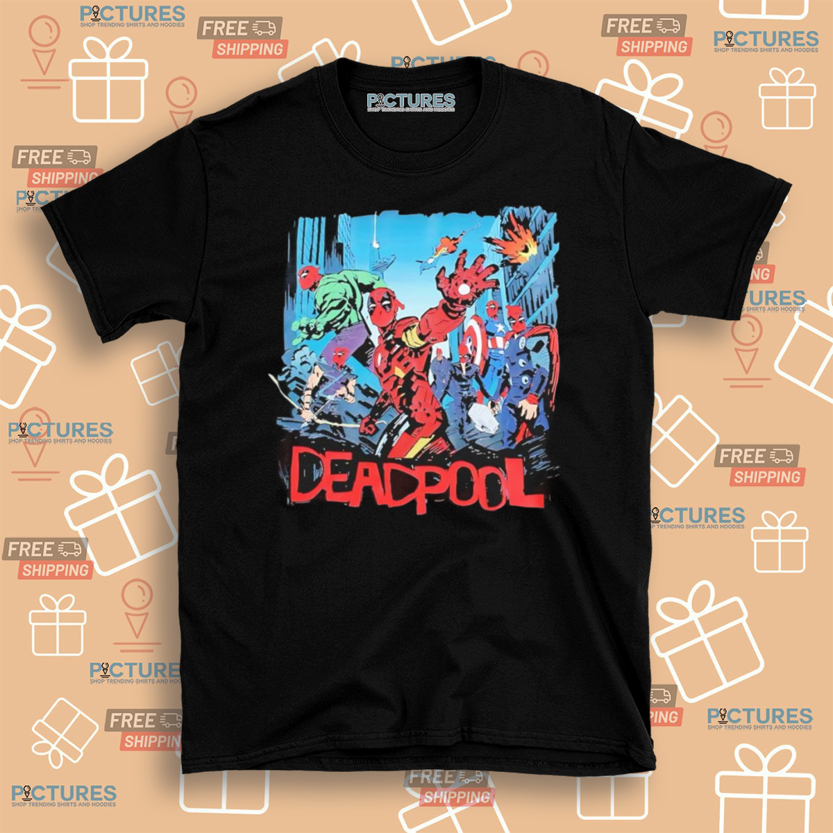 Deadpool Avengers Spoof Cartoon 2024 Shirt