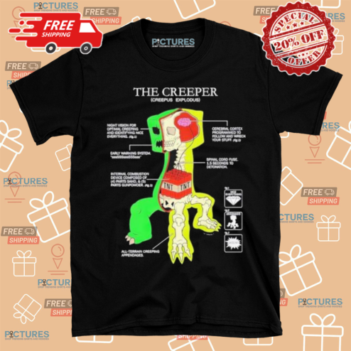 Minercraft Skeleton The Creeper Creepus Explodus Shirt