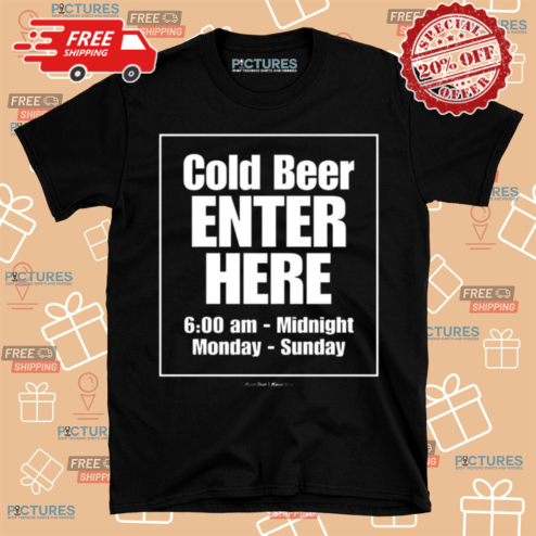 Charlie Berens Wearing Cold Beer Enter Here Shirt