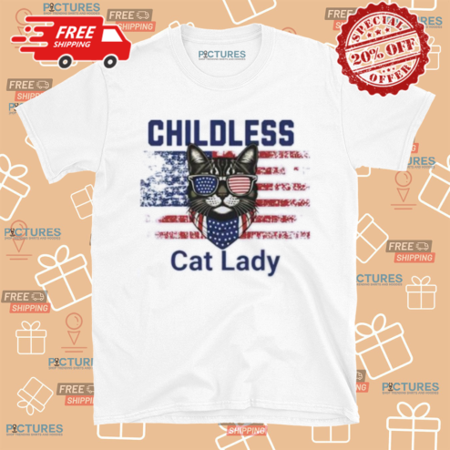 Childless Cat Lady American Flag Shirt