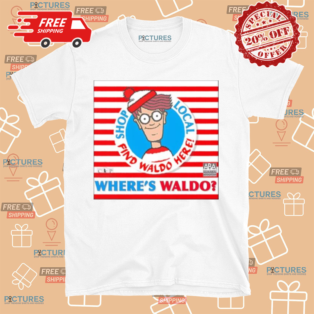 Book Character Where Is Wally With Red And White Shop Local Find Waldo Here Shirt