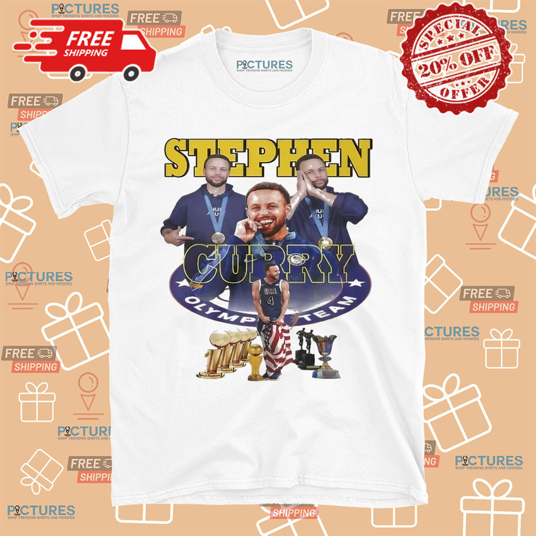 Stephen Curry With Gold Medal In Paris Olympic 2024 Shirt