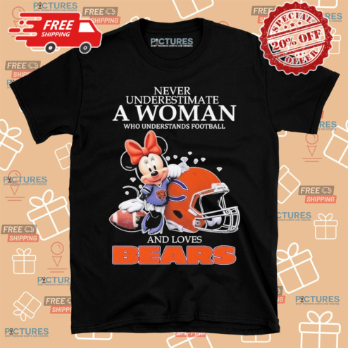 Mickey Mouse Never Underestimate A Woman Who Understands Football And Loves Chicago Bears Shirt