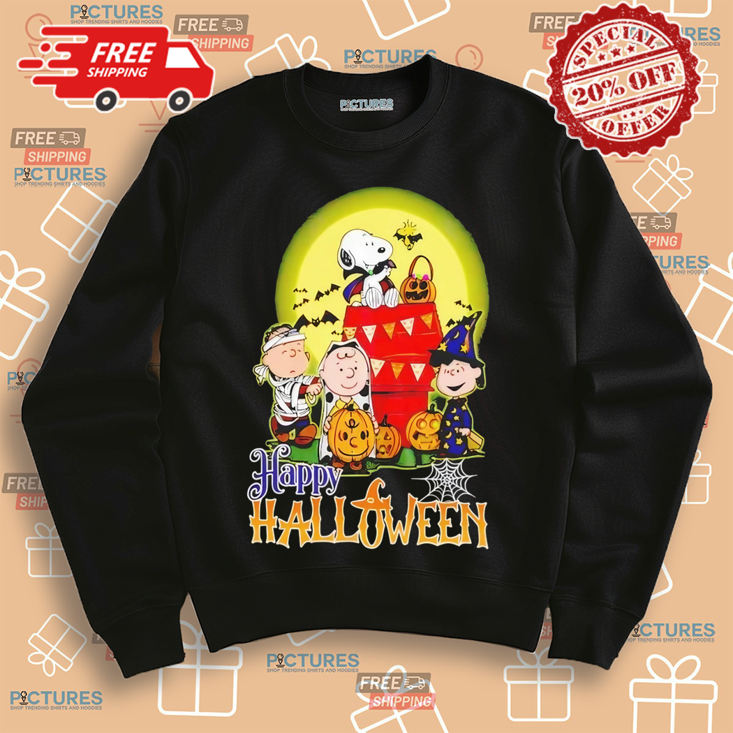 Snoopy With Charlie Brown And Friends Happy 2024 Halloween Shirt Snoopy With Charlie Brown And Friends Happy 2024 Halloween Shirt
